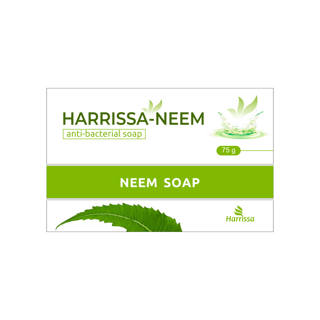 Harrissa Neem Anti-Bacterial Soap 75g | Natural Neem Bath Soap (5pc set)