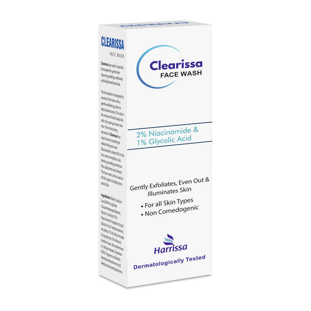 Clearissa Face Wash 50g | 2% Niacinamide & 1% Glycolic Acid Face Cleanser For Glowing Skin