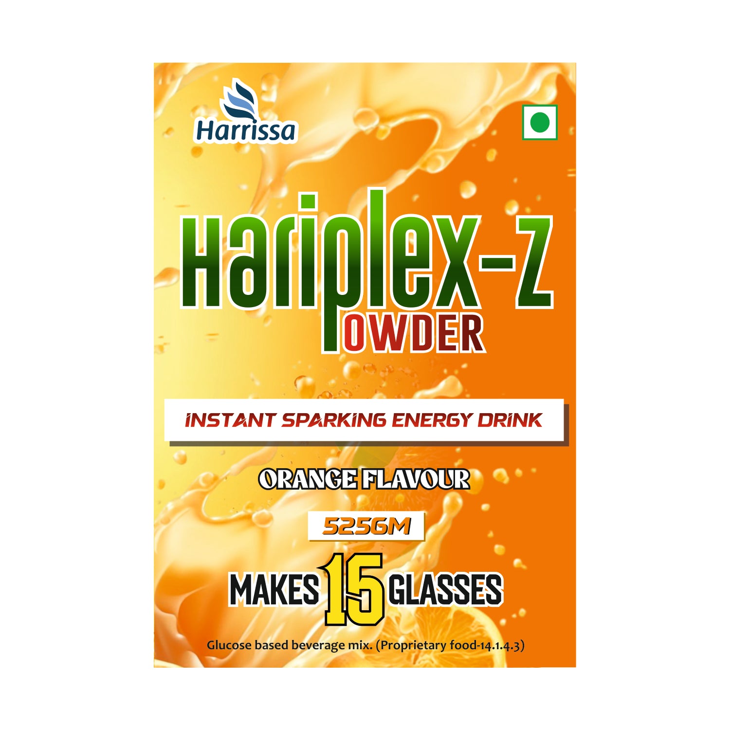 Buy Harissa Hairplex-Z Orange Flavour Energy Drink Powder 525g. Instant glucose beverage mix for quick energy, refreshing taste & hydration. Makes 15 glasses.