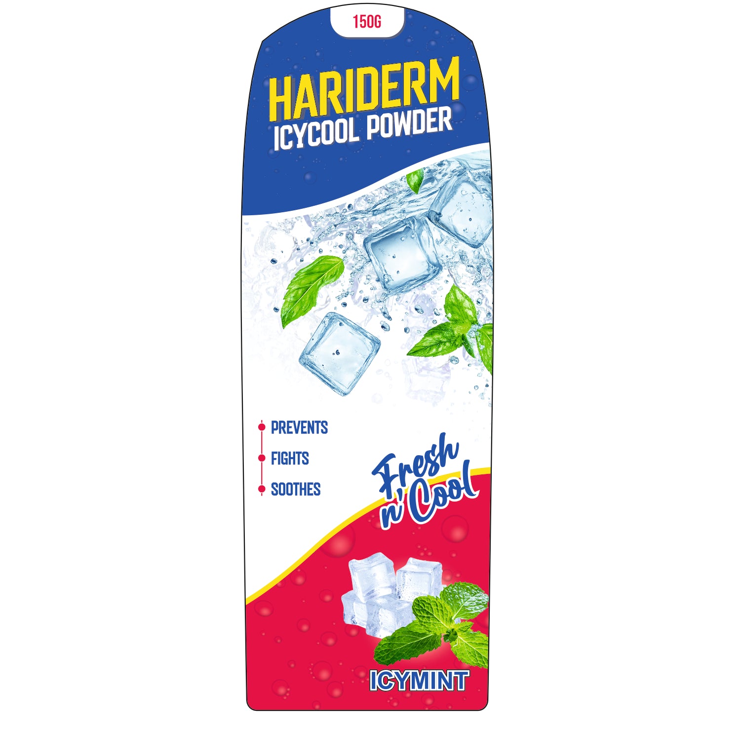Hariderm Icycool Powder Icymint 150g | Cooling Body Powder for Freshness (2PCS)