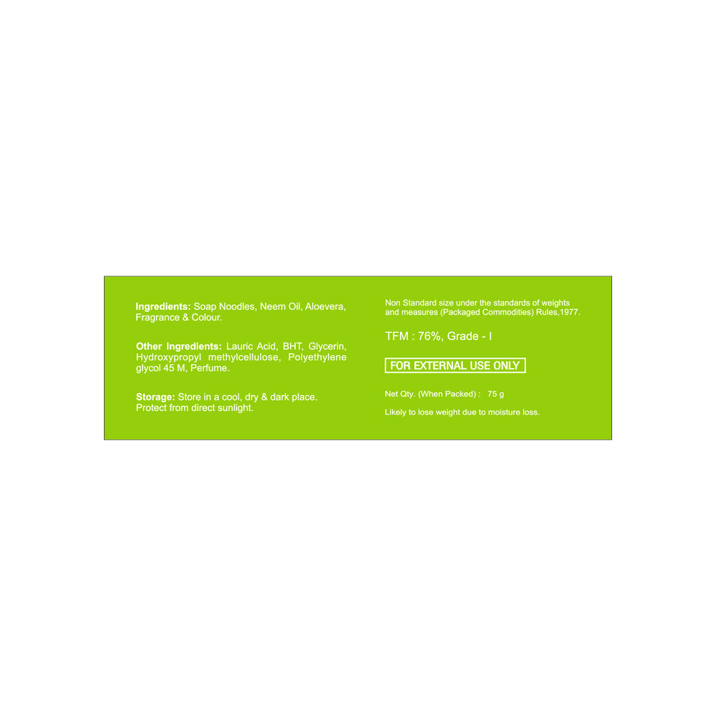 Harrissa Neem Anti-Bacterial Soap 75g | Natural Neem Bath Soap (5pc set)