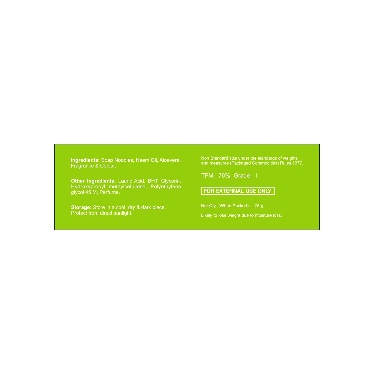 Harrissa Neem Anti-Bacterial Soap 75g | Natural Neem Bath Soap (5pc set)