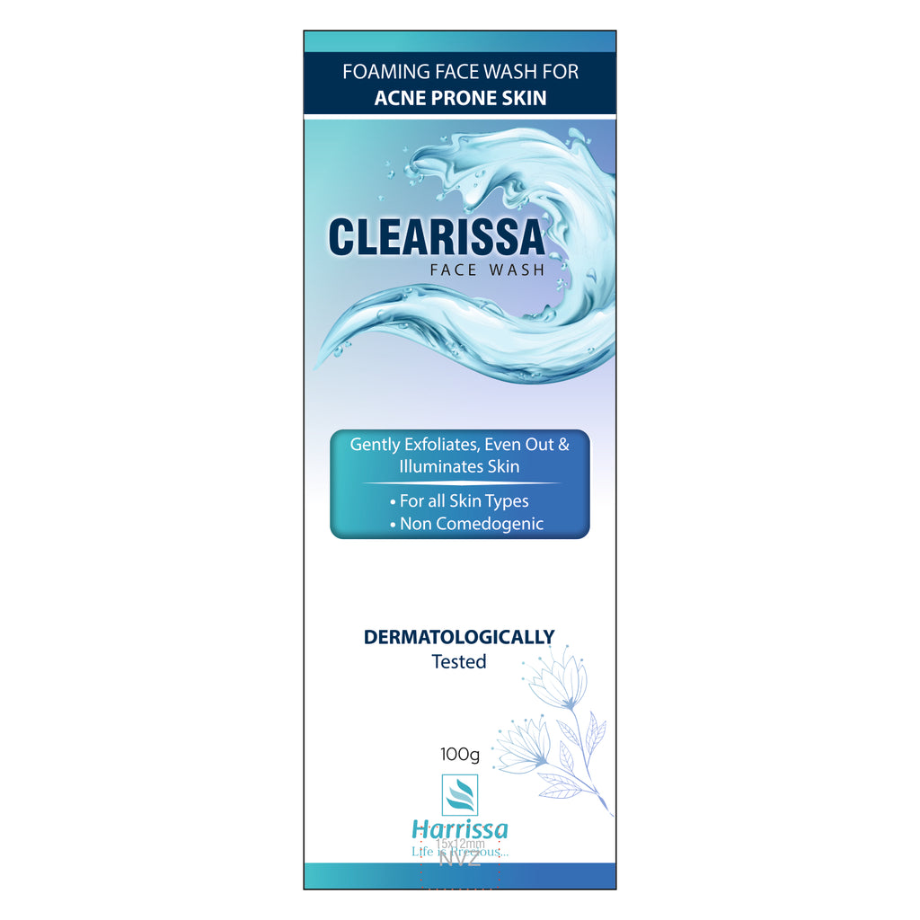 CLEARISSA Foaming Face Wash for Acne Prone Skin | Gentle Exfoliating Face Cleanser | 100g
