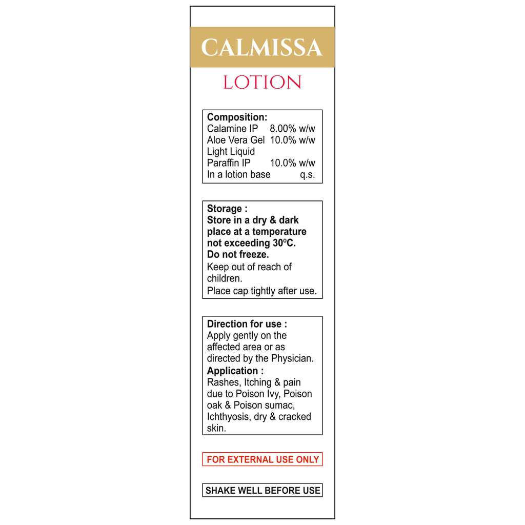 CALMISSA Lotion with Calamine & Aloe Vera for Dry & Irritated Skin | 100ml (2pcs)