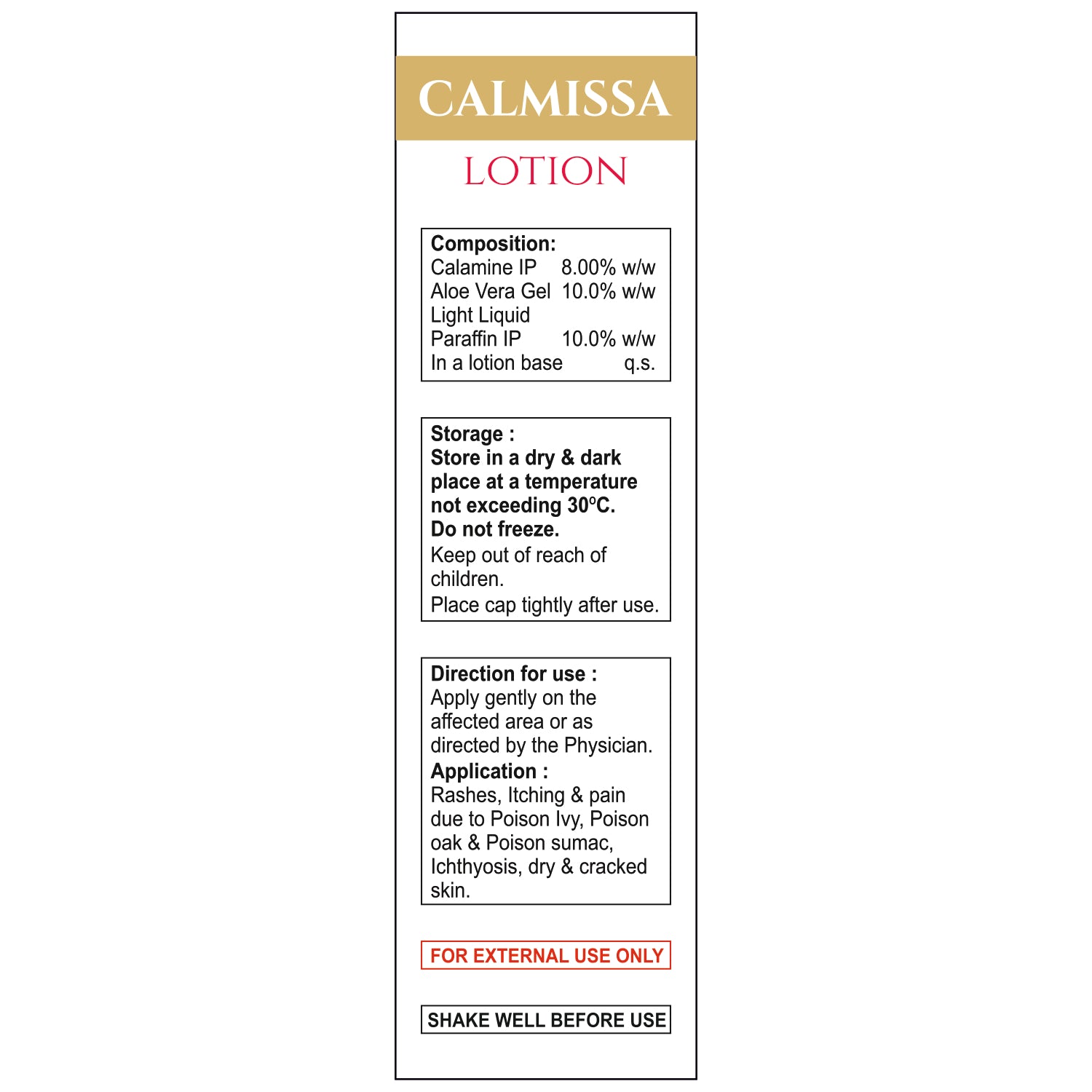 CALMISSA Lotion with Calamine & Aloe Vera for Dry & Irritated Skin | 100ml (2pcs)