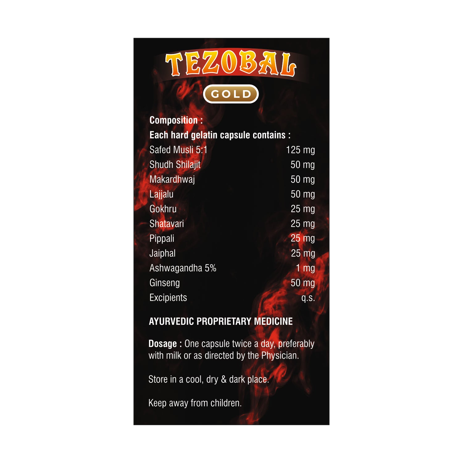 Tezobal Gold Shilajit Capsules | Energy & Stamina Booster | 30 Capsules