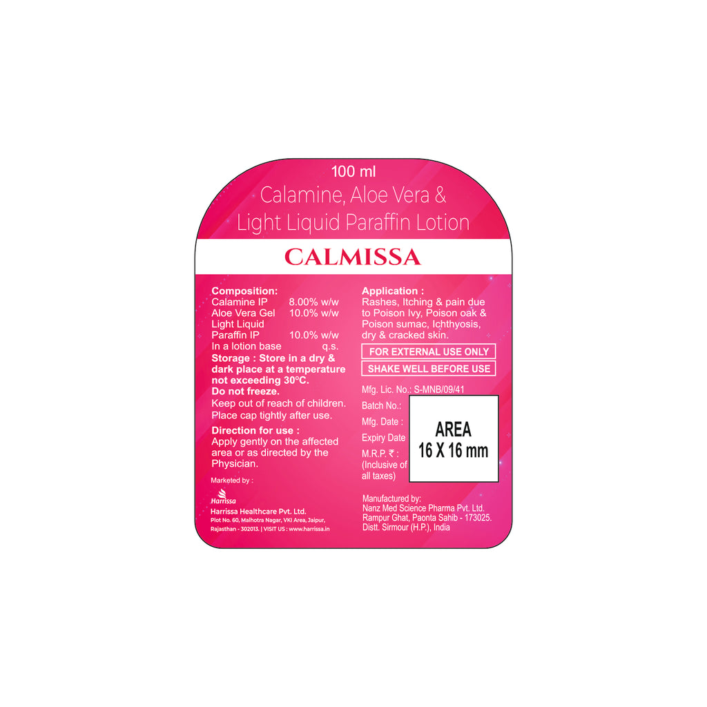 CALMISSA Lotion with Calamine & Aloe Vera for Dry & Irritated Skin | 100ml (2pcs)